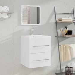 vidaXL Mobile Da Bagno Con Specchio Bianco 41 x 38,5 x 48 cm