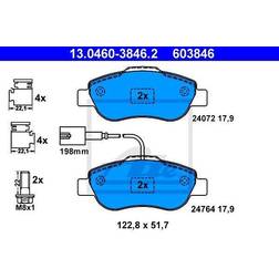 ATE Bremsbelagsatz, Scheibenbremse Vorderachse 13.0460-3846.2