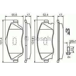 Bosch Bremsbelagsatz 4x für HOLDEN VAUXHALL SAAB OPEL CHEVROLET 93176114 93172261 93184269