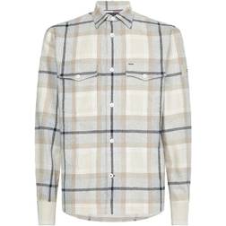 Tommy Hilfiger Brushed Check Overshirt Light Grey Multi Male