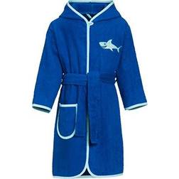 Playshoes Boys Blue Shark Cotton Bathrobe - Blue