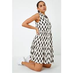 Dusk Spot Print Button Through Shirt Dress