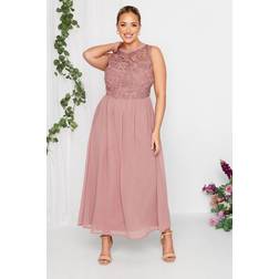 Yours Robe Rose Maxi En Mousseline Demoiselle D'honneur - Pink