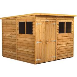 power Sheds 8 8ft Double Door Pent Overlap Dip Treated (Building Area )