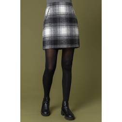 Roman Checked Zip Detail Brushed Skirt