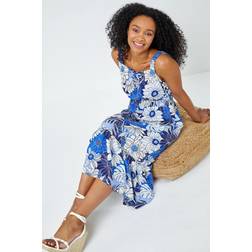 Roman Petite Floral Print Tiered Sundress