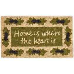 Homescapes Is Where The Heart Is Coir Doormat Green