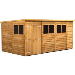 power Sheds 14 8ft Double Door Pent Overlap Dip (Building Area )