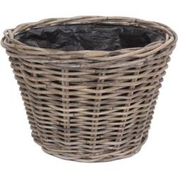 RED HAMPER Tapered Rattan Round Planter with Plastic Lining