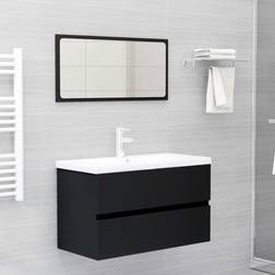 vidaXL Juego De Muebles De Baño Negro