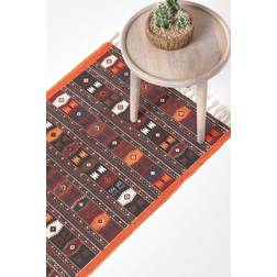 Homescapes Cotton Kilim Printed Black, Brown