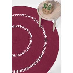Homescapes 70 Round, Plum Crochet Braided Purple