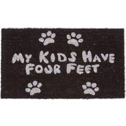 Homescapes Four Feet Paws Coir Doormat Black