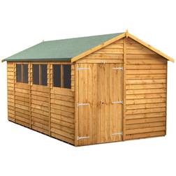 power Sheds 14 8ft Double Door Overlap Dip Treated Shed (Building Area )