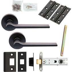 Loops Door Handle & Latch Pack Straight Rounded Bar Screwless Rose