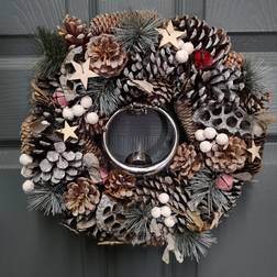 Samuel Alexander Festive 36cm Wooden Christmas White Berries Stars Decoration