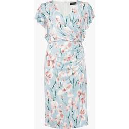 Phase Eight Jessie Watercolour Floral Jersey Dress - Sky/Multi