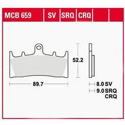 TRW Lucas Bremsbeläge organisch MCB659 89,7x52,2x8mm