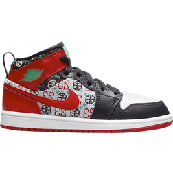 Nike Air Jordan 1 Mid SE PS - White/Black/Roma Green/University Red