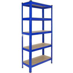 10 Scaffali in Acciaio Senza Bulloni T-Rax Blu Larghi 75cm per Garage Magazzino