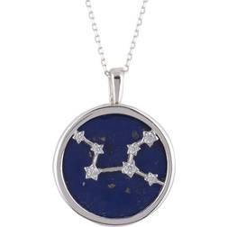 Latelita Zodiac Lapis Gemstone Star Constellation Pendant Necklace Silver Virgo