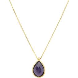 Latelita Petite Drop Necklace Gold Amethyst Hydro