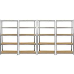 4 Scaffali Galwix Grigi 90 cm x 30 cm x 180 cm Scaffale per libri