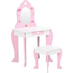 ZONEKIZ Zonekiz Kids Vanity Set w/ Mirror, Drawer, Cute Patterns, for Pink
