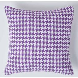 Homescapes Houndstooth Cotton Cushion Cover Purple (60x60cm)