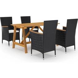 vidaXL 5 Garden Patio Dining Set, 1 Table incl. 4 Chairs