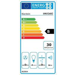 Klarstein Zugspitze 90 Cappa 65W 330m3/h LED, Nero, Trasparente