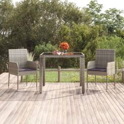 vidaXL Chaises de jardin avec coussins 2 pcs Résine tressée Gris - Grey