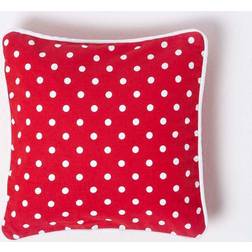 Homescapes Dots Cotton Polka Dots Cushion Cover Red