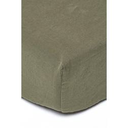 Homescapes Luxury Soft Plain Linen Bed Sheet Green