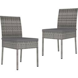 vidaXL Havestole 2 Stk Polyrattan Grå Havestol