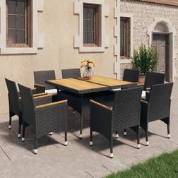 vidaXL 9 Piece Garden Patio Dining Set, 1 Table incl. 8 Chairs