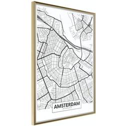 Artgeist Affisch Map of Amsterdam 20x30 Poster