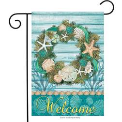 Briarwood Lane Coastal Wreath Summer Garden Flag Welcome Nautical Shells