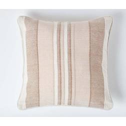 Homescapes Cotton Striped Cushion Cover Natural, Beige (60x60cm)