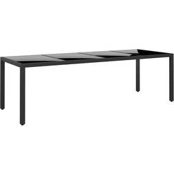 vidaXL Table de Jardin 250x100x75 cm Verre Trempé et Résine Tressée