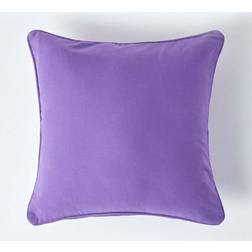 Homescapes Cotton Plain Cushion Cover Purple