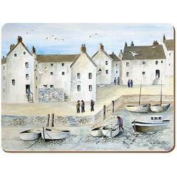 Cornish Harbour Set 6 Premium Place Mat White, Blue