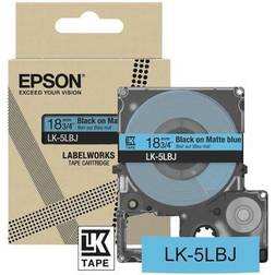 Epson LK-5LBJ Cinta Mate Negro Sobre Azul 18 mm (Original)