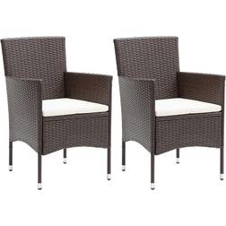 vidaXL Spisebordsstole Til Haven 2 Stk Polyrattan Brun