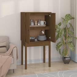 vidaXL Højskab 60 x 40 x 120 cm Massivt Fyrretræ Gyldenbrun Opbevaringsskab