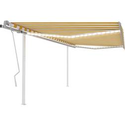 vidaXL Manual Retractable Awning with led