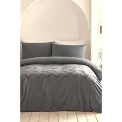 Appletree Boutique Chevron Tuft Duvet Cover Black, Grey