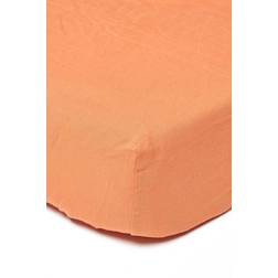 Homescapes Luxury Soft Plain Linen Bed Sheet Orange