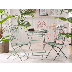 Beliani Table de Jardin Métal Vert Ronde 70 cm