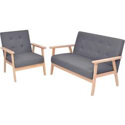 vidaXL Jeu Canapé 2 pcs Sofa de Salle de Séjour Ensemble de Salon d'Extérieur